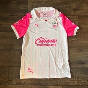 Puma Women's Chivas Guadalajara 21-22 Breast Cancer Jersey Pink Size Large NEW